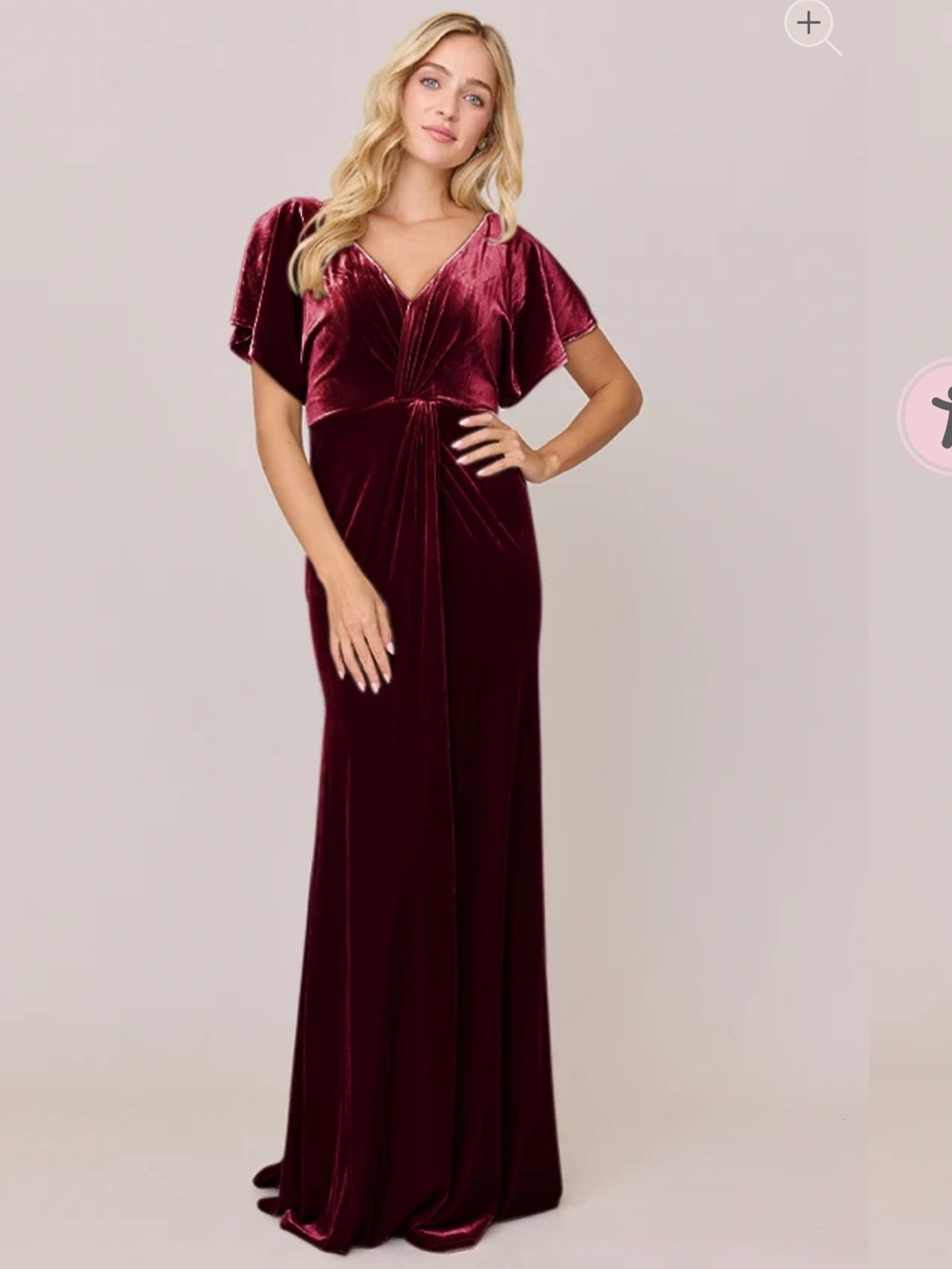 Revelry Gwen Velvet Burgundy Gown - Bridesmaid Dress - velvet formal maxi dress